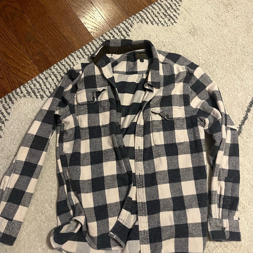 Lucky Brand Black and White Plaid Shirt